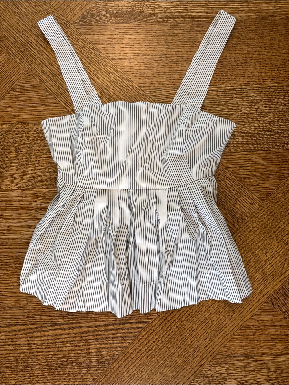 Greylin White and Black Striped Peplum Camisole